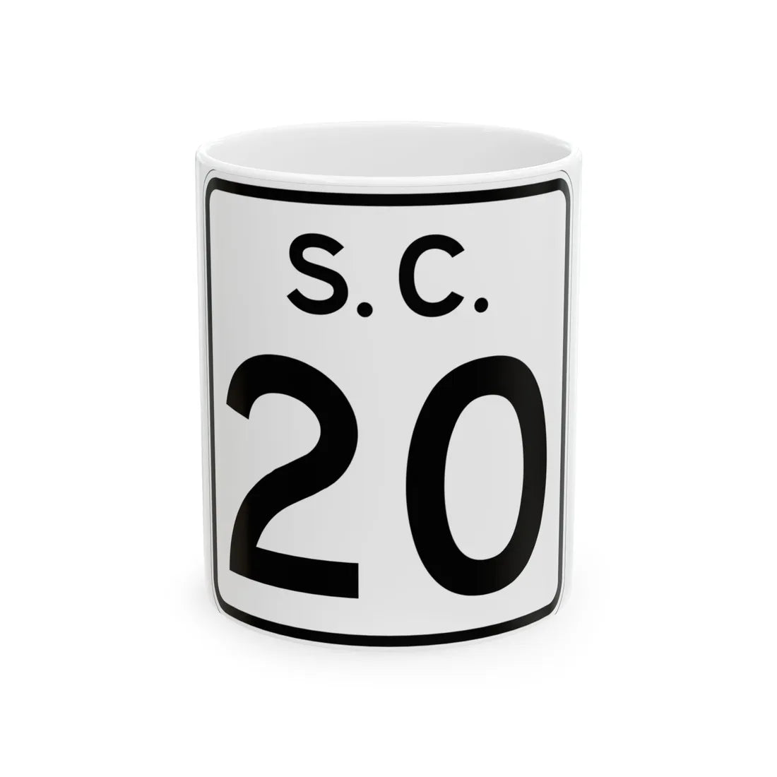 SC-20 (South Carolina) (Road Sign) White Coffee Mug 11oz - Go Mug Yourself
