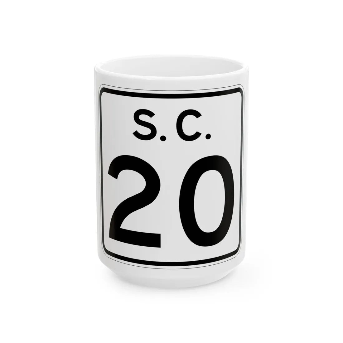 SC-20 (South Carolina) (Road Sign) White Coffee Mug 15oz - Go Mug Yourself