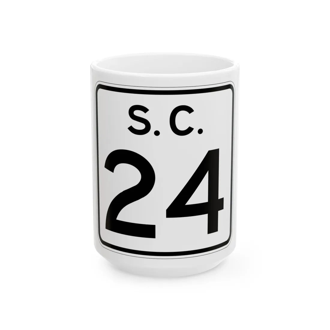 SC-24 (South Carolina) (Road Sign) White Coffee Mug 15oz - Go Mug Yourself