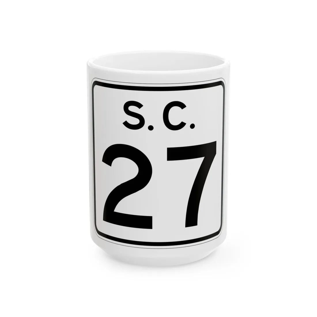 SC-27 (South Carolina) (Road Sign) White Coffee Mug 15oz - Go Mug Yourself