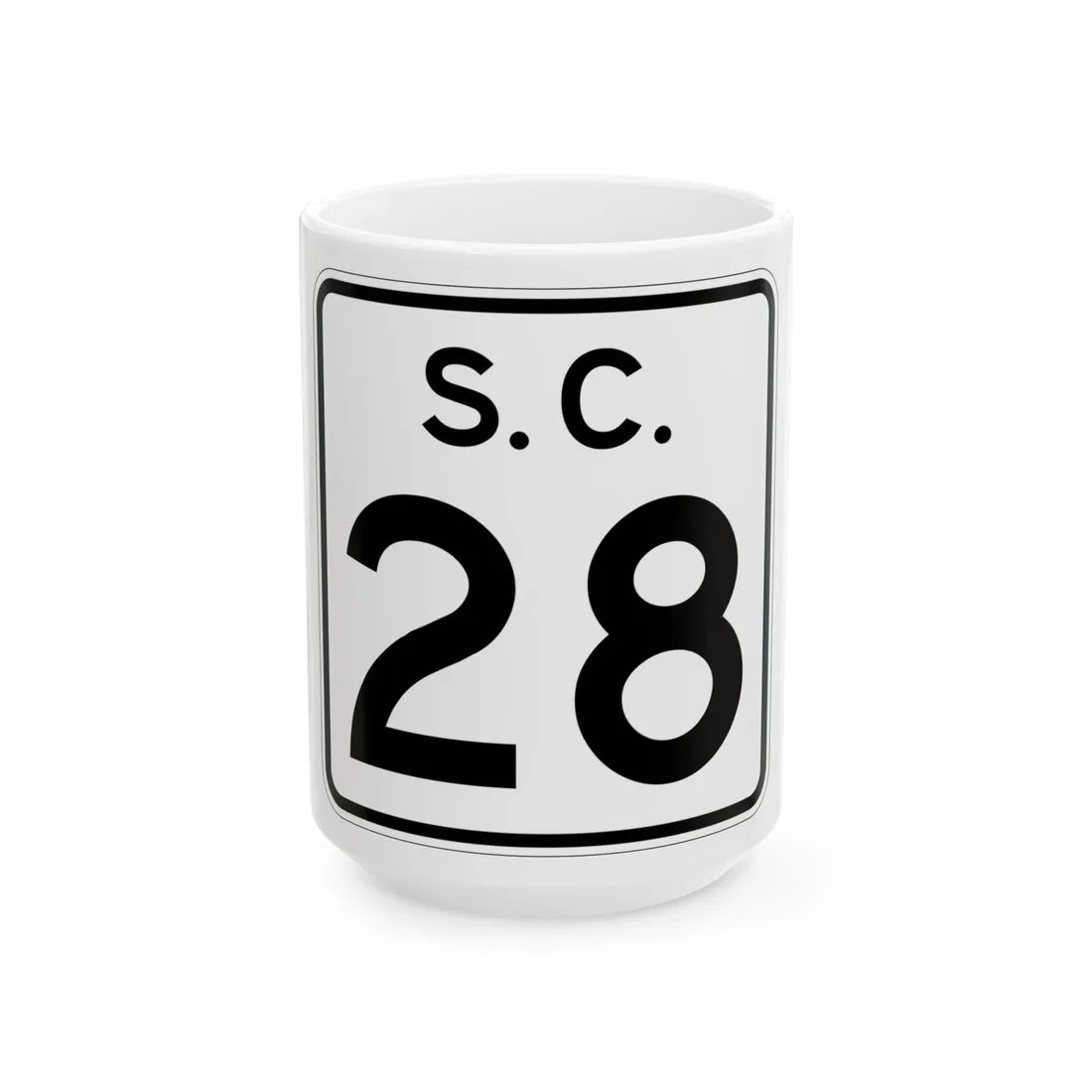 SC-28 (South Carolina) (Road Sign) White Coffee Mug 15oz - Go Mug Yourself