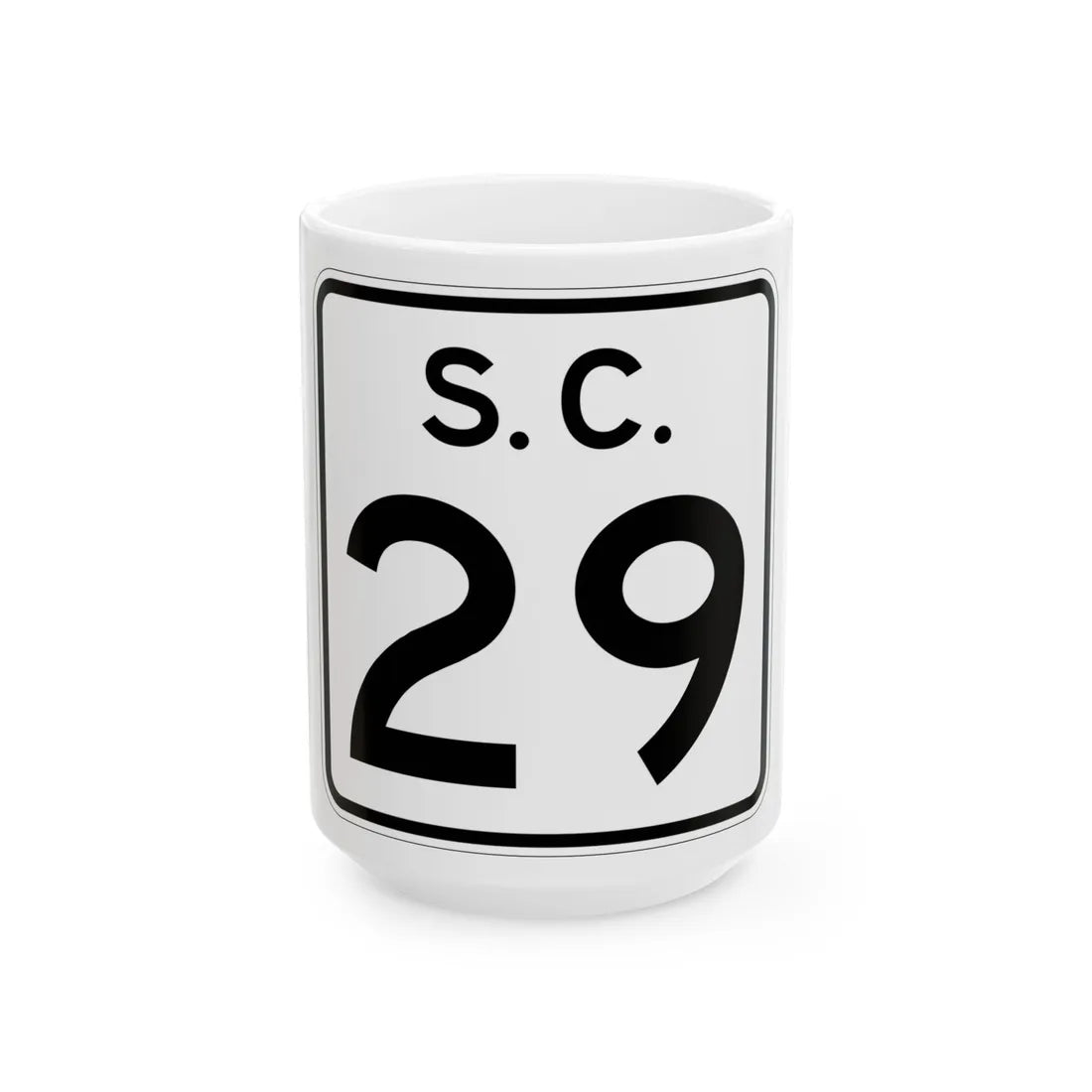 SC-29 (South Carolina) (Road Sign) White Coffee Mug 15oz - Go Mug Yourself