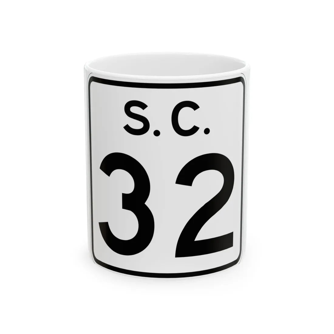 SC-32 (South Carolina) (Road Sign) White Coffee Mug 11oz - Go Mug Yourself