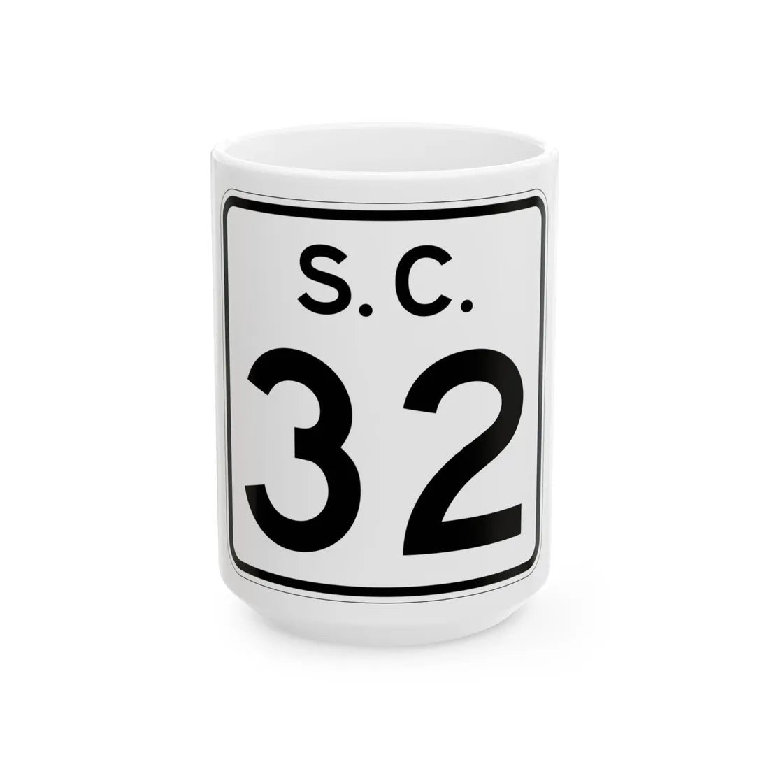 SC-32 (South Carolina) (Road Sign) White Coffee Mug 15oz - Go Mug Yourself