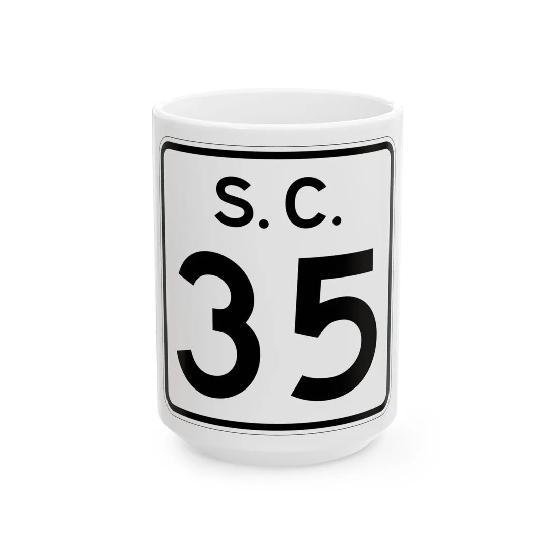 SC-35 (South Carolina) (Road Sign) White Coffee Mug 15oz - Go Mug Yourself