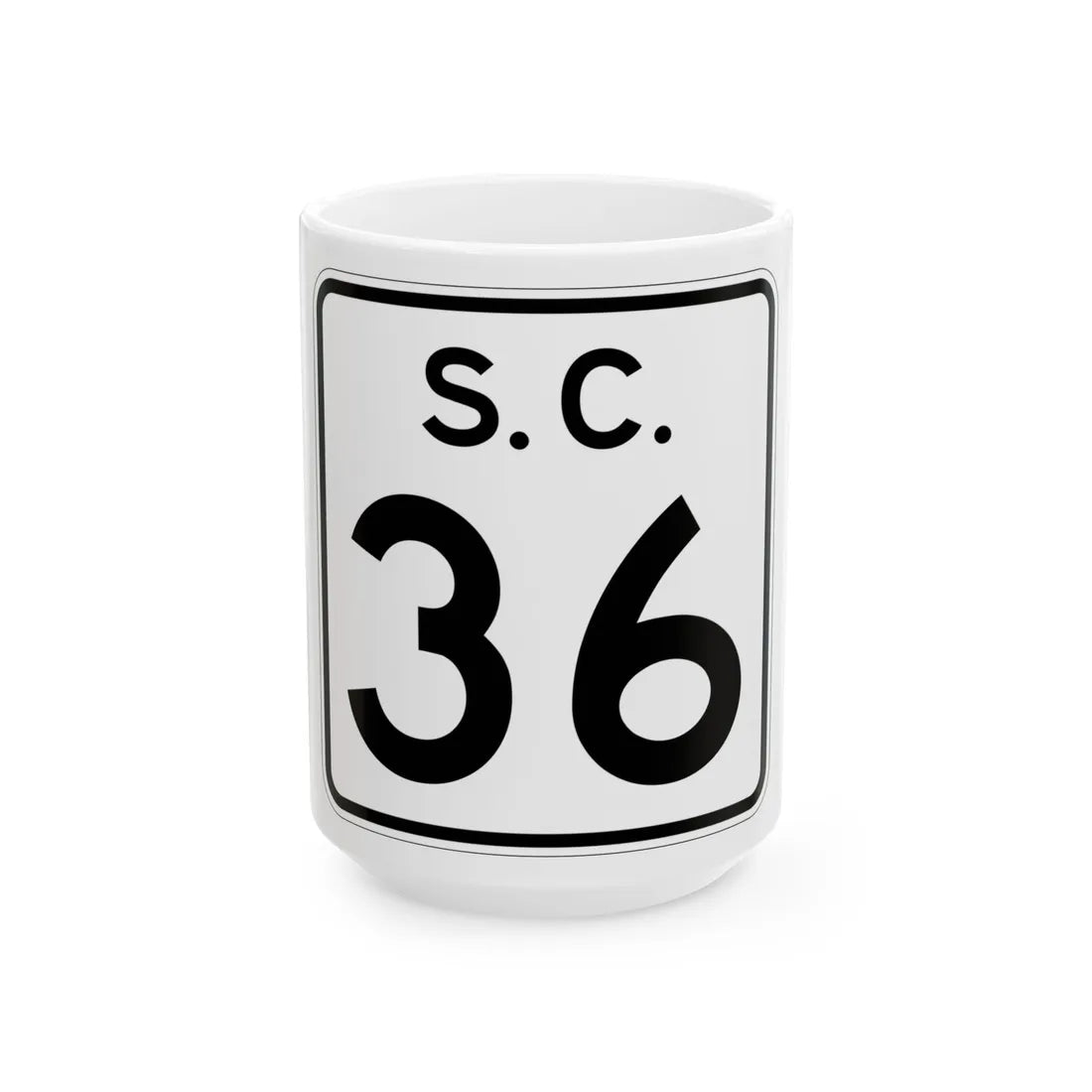 SC-36 (South Carolina) (Road Sign) White Coffee Mug 15oz - Go Mug Yourself