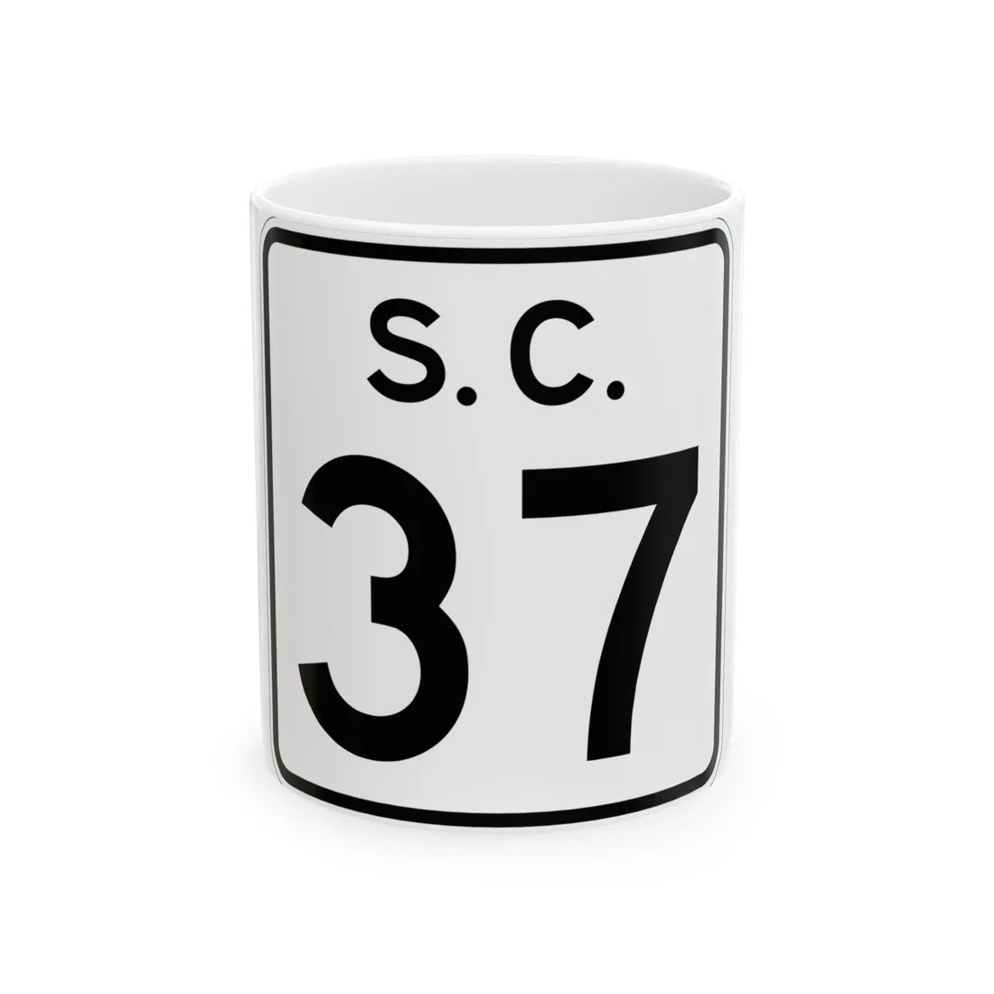 SC-37 (South Carolina) (Road Sign) White Coffee Mug 11oz - Go Mug Yourself