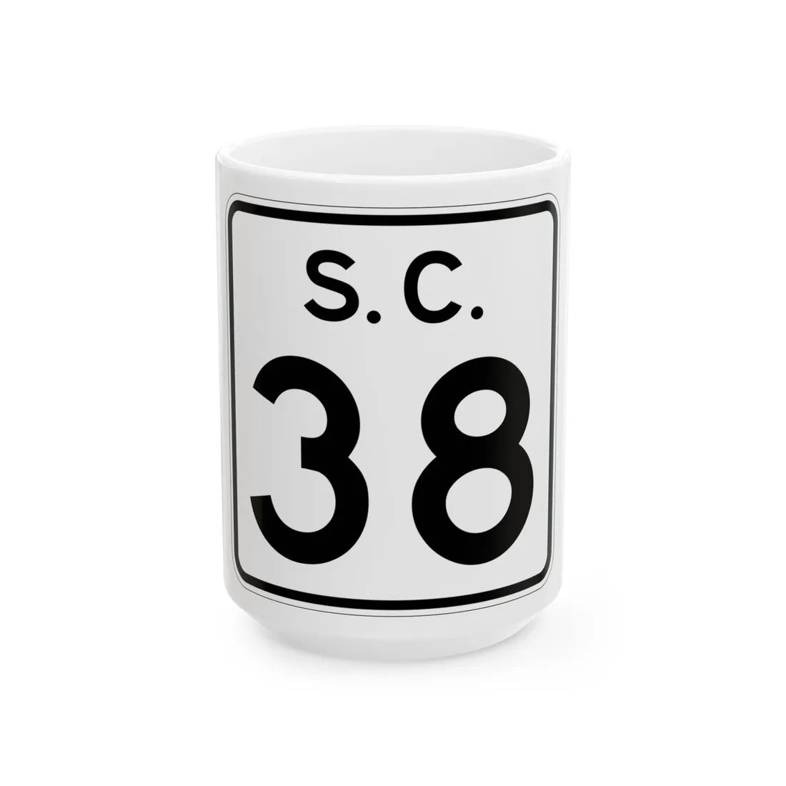 SC-38 (South Carolina) (Road Sign) White Coffee Mug 15oz - Go Mug Yourself