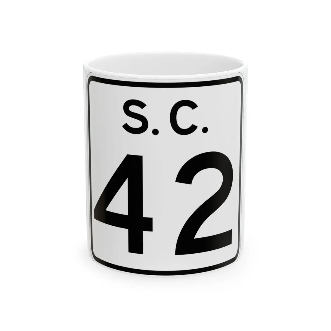 SC-42 (South Carolina) (Road Sign) White Coffee Mug 11oz - Go Mug Yourself
