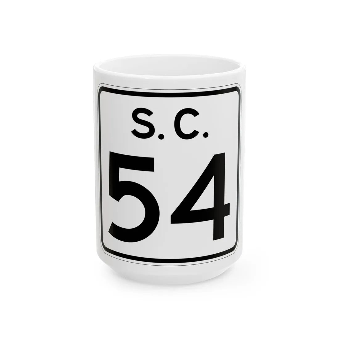 SC-54 (South Carolina) (Road Sign) White Coffee Mug 15oz - Go Mug Yourself