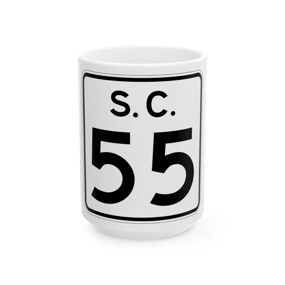 SC-55 (South Carolina) (Road Sign) White Coffee Mug 15oz - Go Mug Yourself