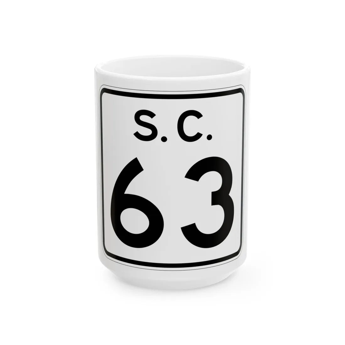 SC-63 (South Carolina) (Road Sign) White Coffee Mug 15oz - Go Mug Yourself