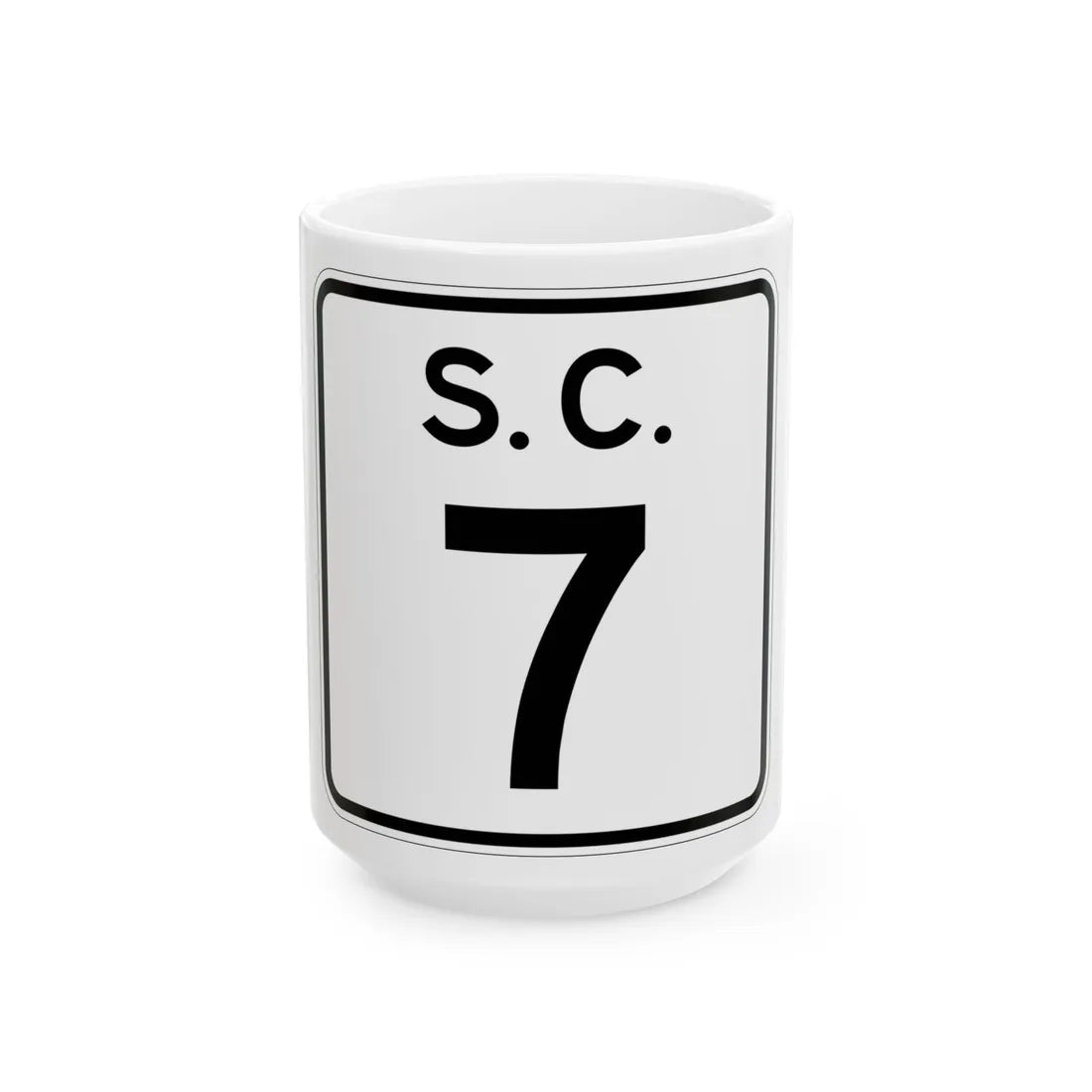 SC-7 (South Carolina) (Road Sign) White Coffee Mug 15oz - Go Mug Yourself