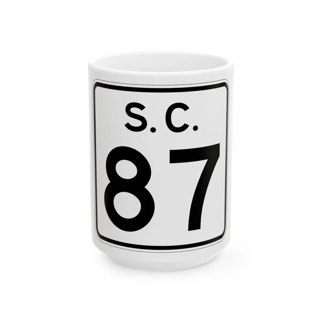 SC-87 (South Carolina) (Road Sign) White Coffee Mug 15oz - Go Mug Yourself