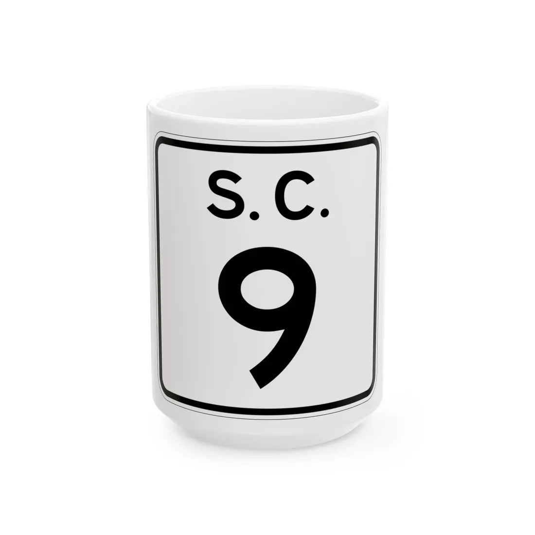 SC-9 (South Carolina) (Road Sign) White Coffee Mug 15oz - Go Mug Yourself
