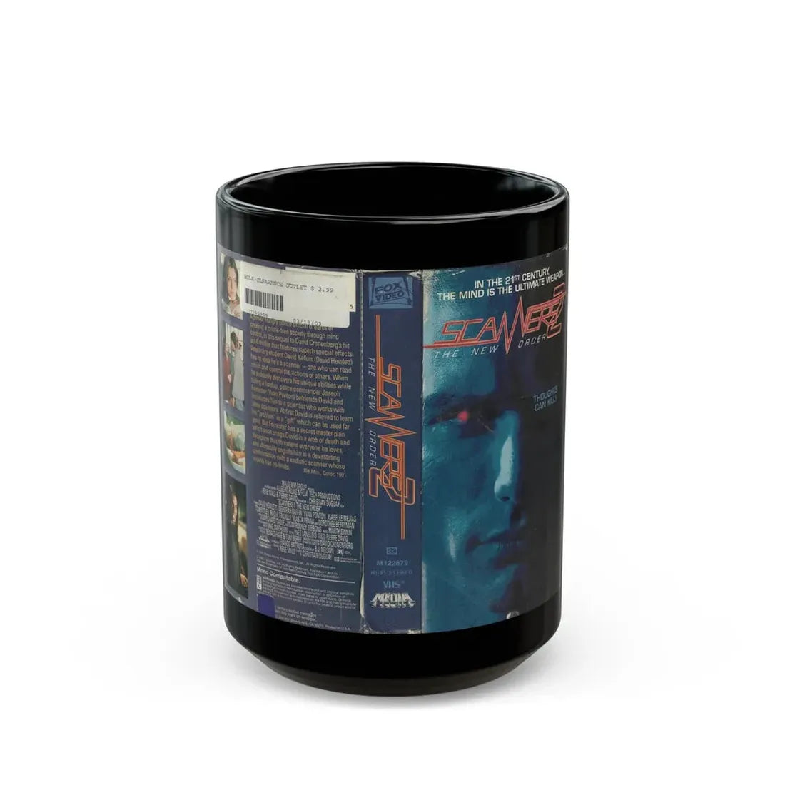 SCANNERS 2 THE NEW WORLD ORDER (VHS COVER) - Black Coffee Mug 15oz - Go Mug Yourself