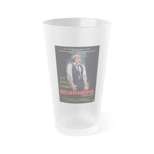 SCANNERS (DANISH) 1981 Movie Poster - Frosted Pint Glass 16oz 16oz Frosted - Go Mug Yourself