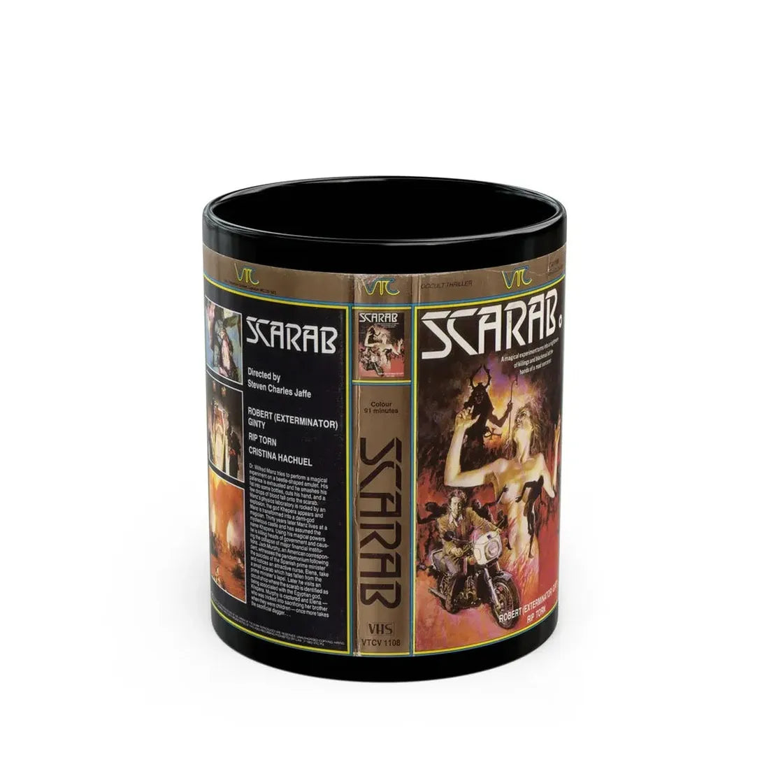 SCARAB (VHS COVER) - Black Coffee Mug 11oz - Go Mug Yourself