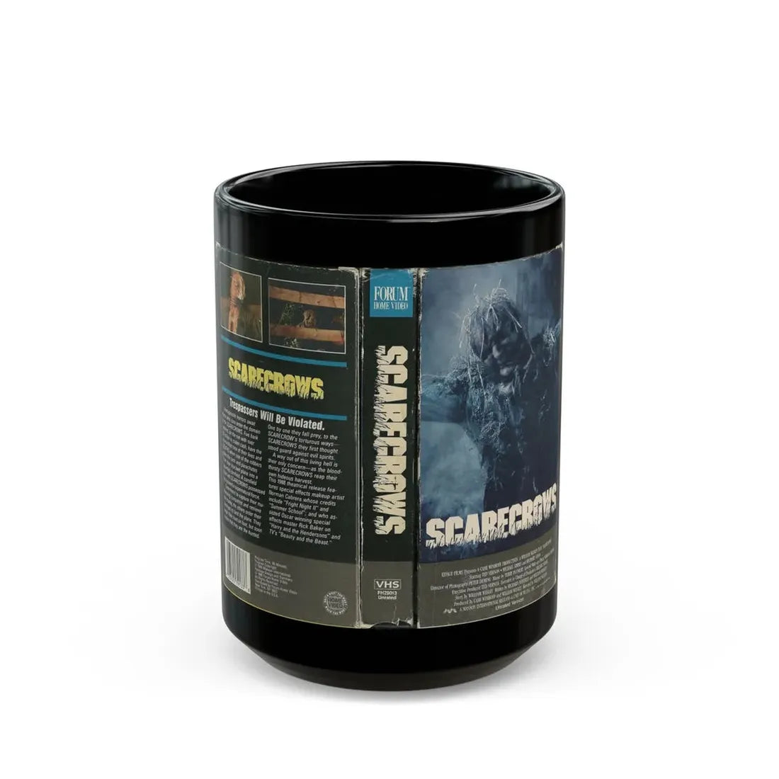 SCARECROWS (VHS COVER) - Black Coffee Mug 15oz - Go Mug Yourself