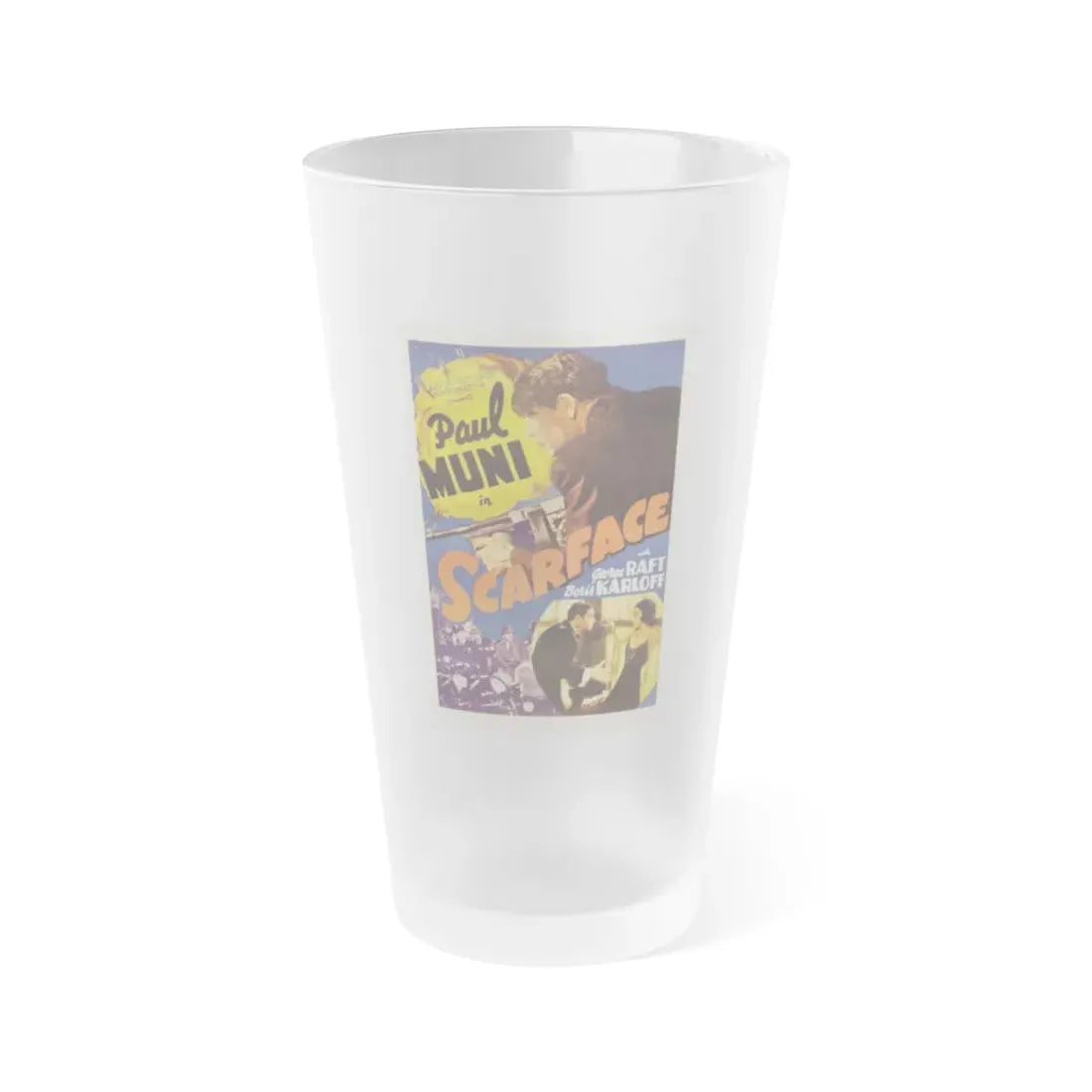 SCARFACE 1932 Movie Poster - Frosted Pint Glass 16oz 16oz Frosted - Go Mug Yourself