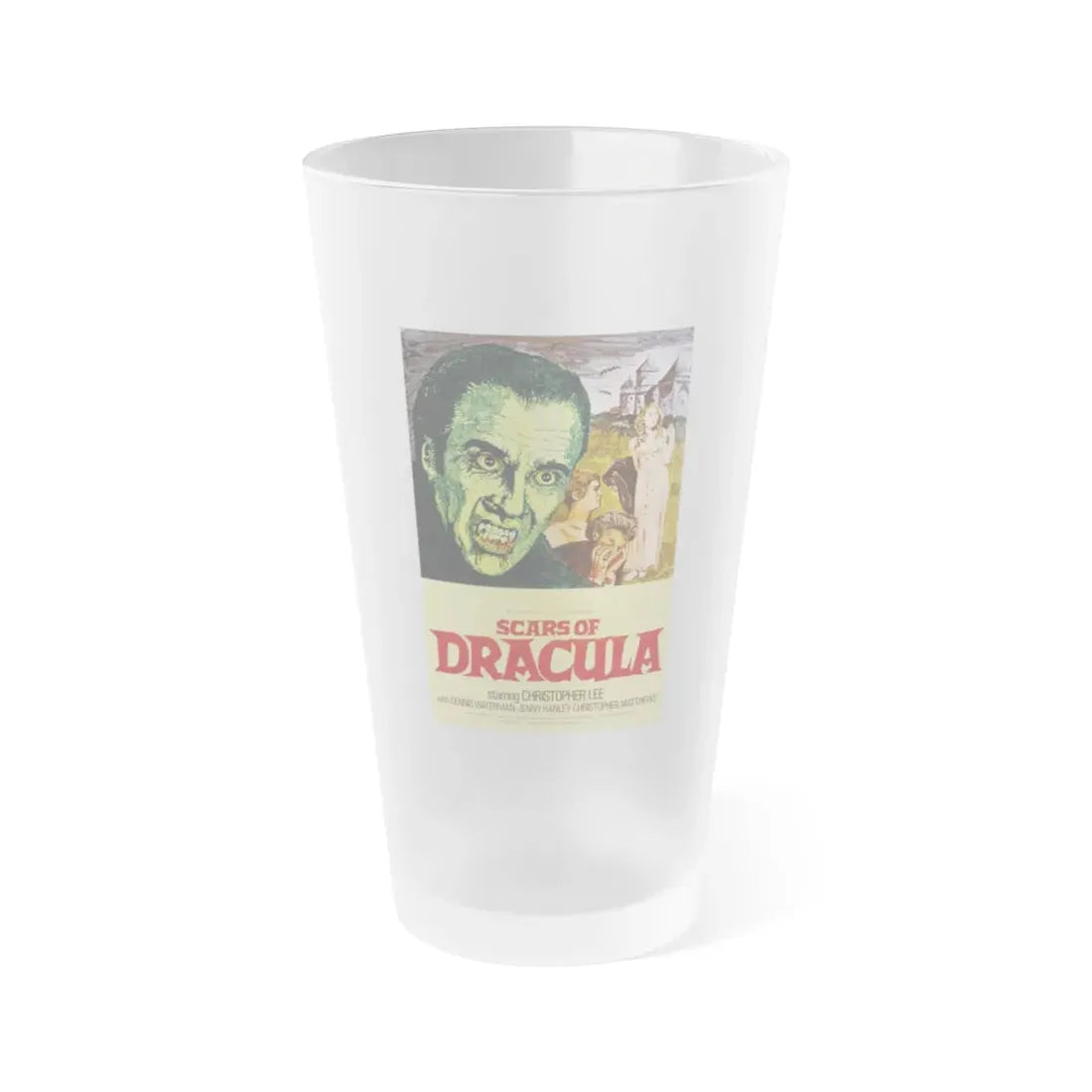 SCARS OF DRACULA 1970 Movie Poster - Frosted Pint Glass 16oz 16oz Frosted - Go Mug Yourself