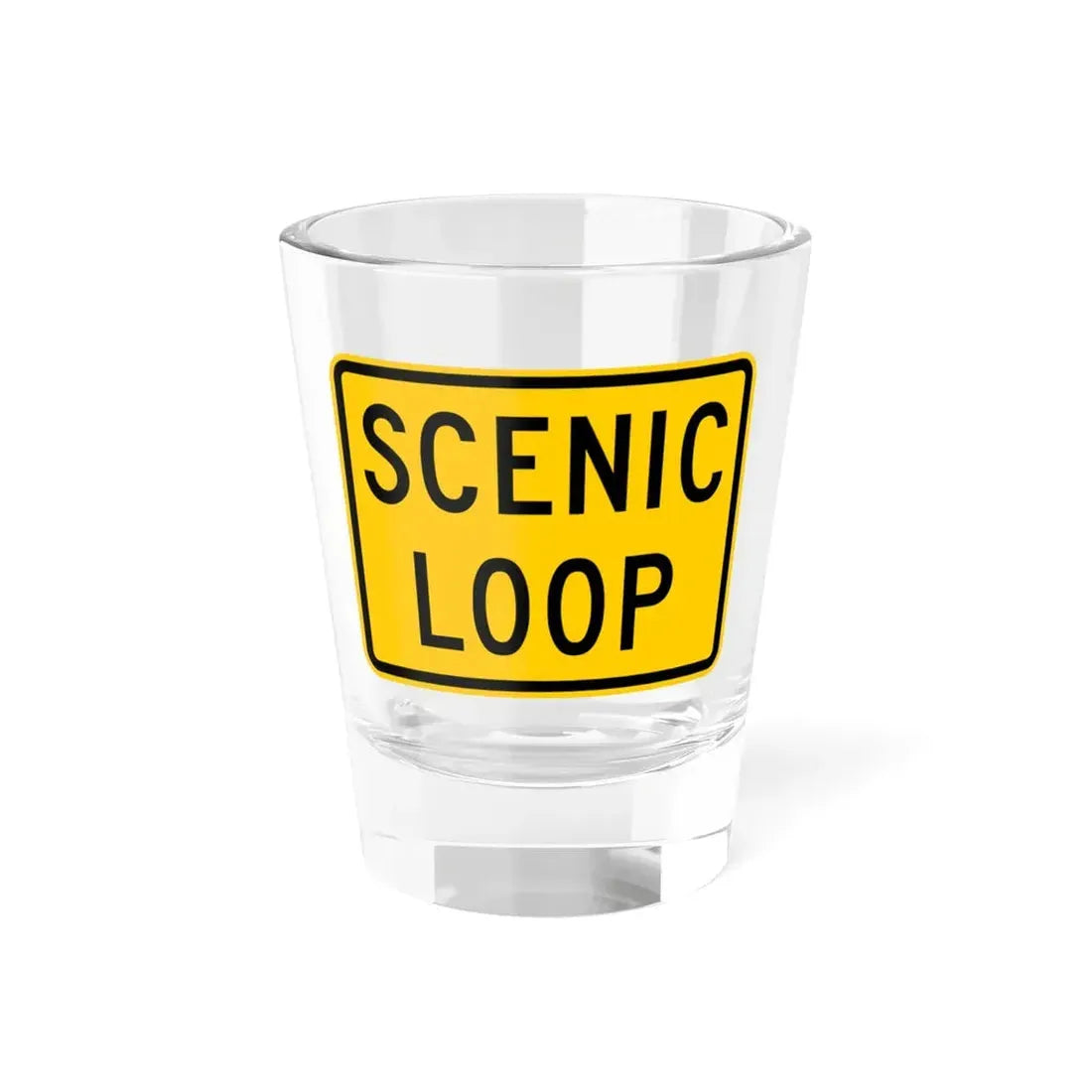 Scenic Loop plate Wyoming (Wyoming) (Road Sign) Shot Glass 1.5oz 1.5oz - Go Mug Yourself