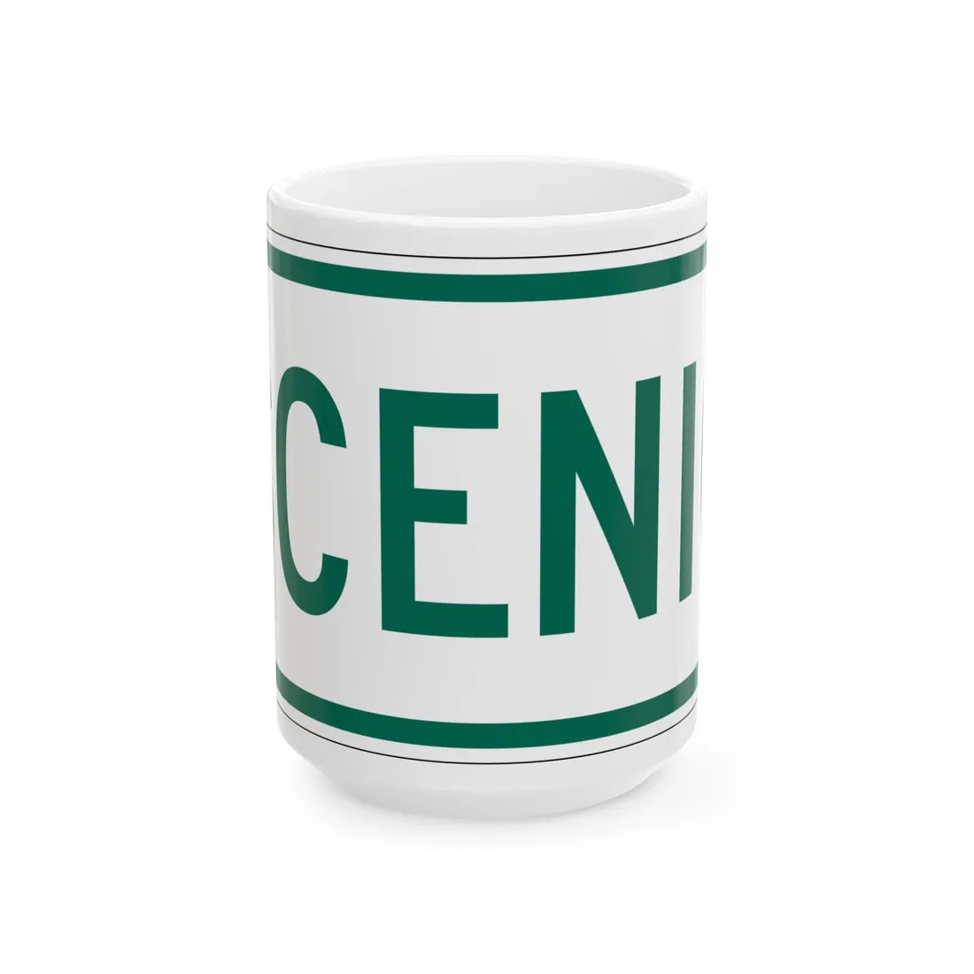 Scenic plate Vermont (Vermont) (Road Sign) White Coffee Mug 15oz - Go Mug Yourself