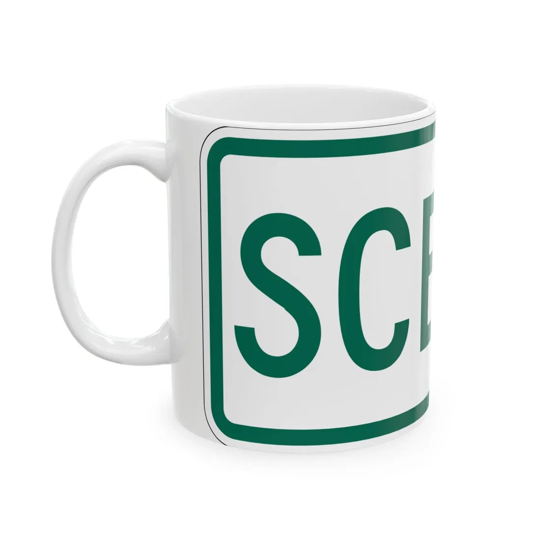 Scenic plate Vermont (Vermont) (Road Sign) White Coffee Mug - Go Mug Yourself