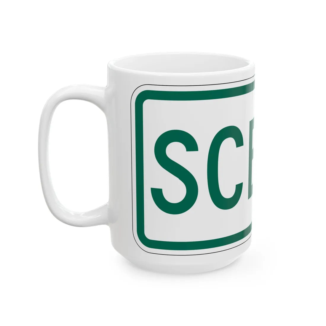 Scenic plate Vermont (Vermont) (Road Sign) White Coffee Mug - Go Mug Yourself