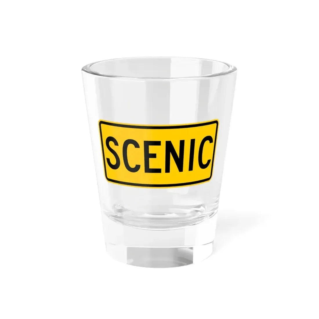 Scenic plate Wyoming (Wyoming) (Road Sign) Shot Glass 1.5oz 1.5oz - Go Mug Yourself
