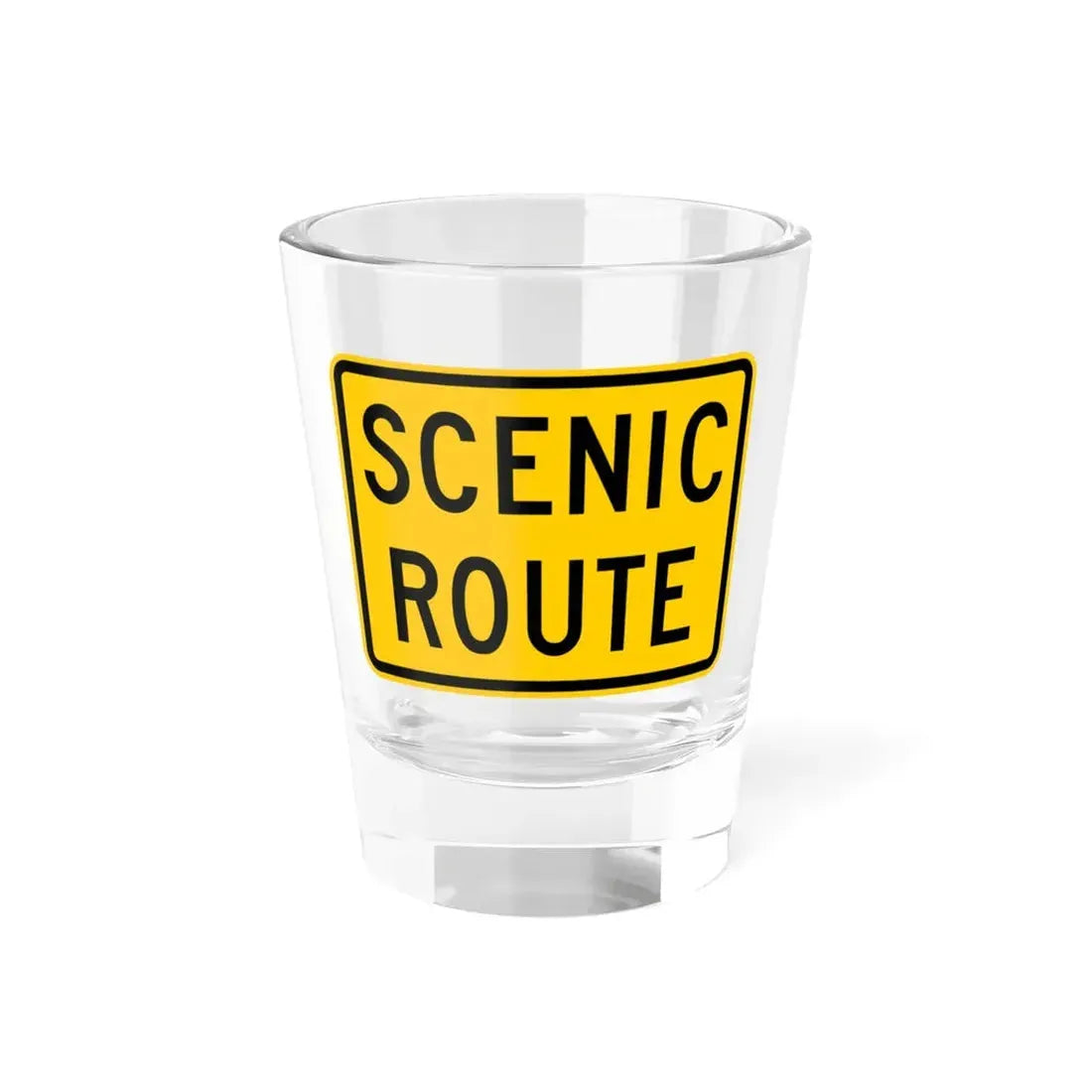 Scenic Route plate Wyoming (Wyoming) (Road Sign) Shot Glass 1.5oz 1.5oz - Go Mug Yourself