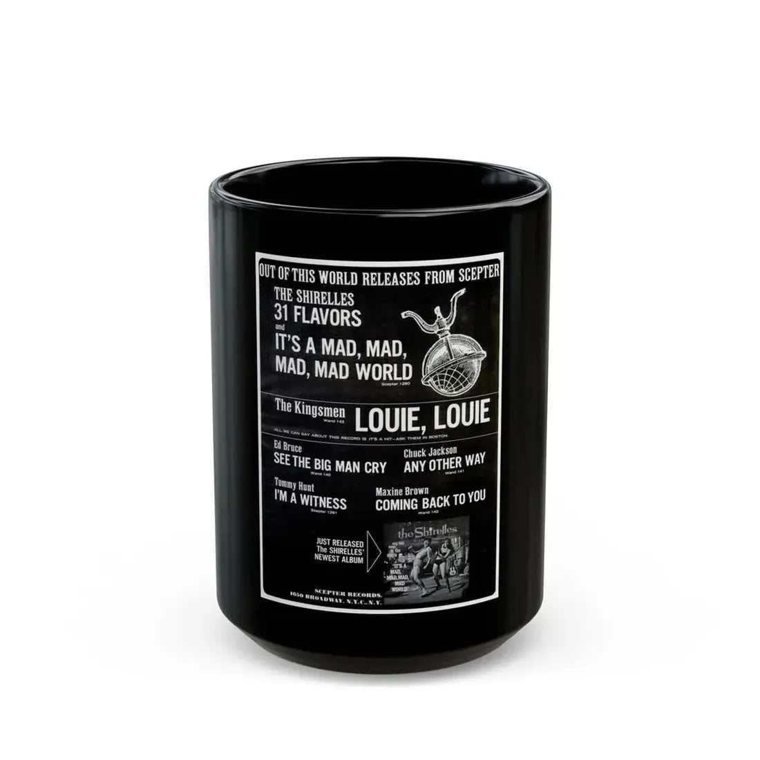 Scepter Records 1963 (Music Poster) Black Coffee Mug 15oz - Go Mug Yourself