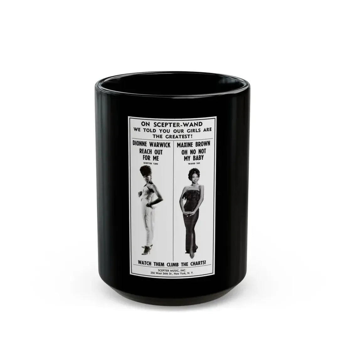Scepter Records 1964 (Music Poster) Black Coffee Mug 15oz - Go Mug Yourself