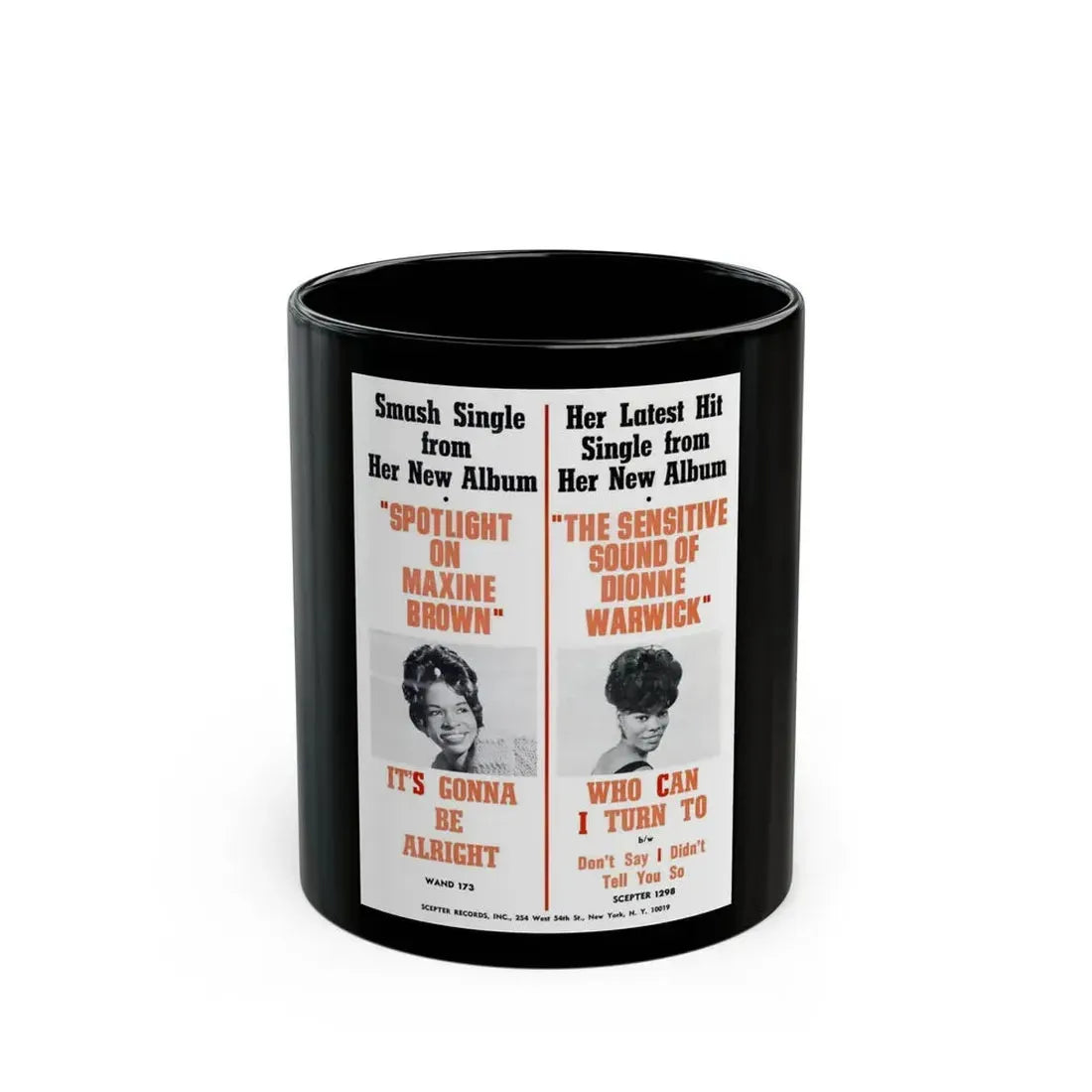 Scepter Records 1965 (Music Poster) Black Coffee Mug 11oz - Go Mug Yourself