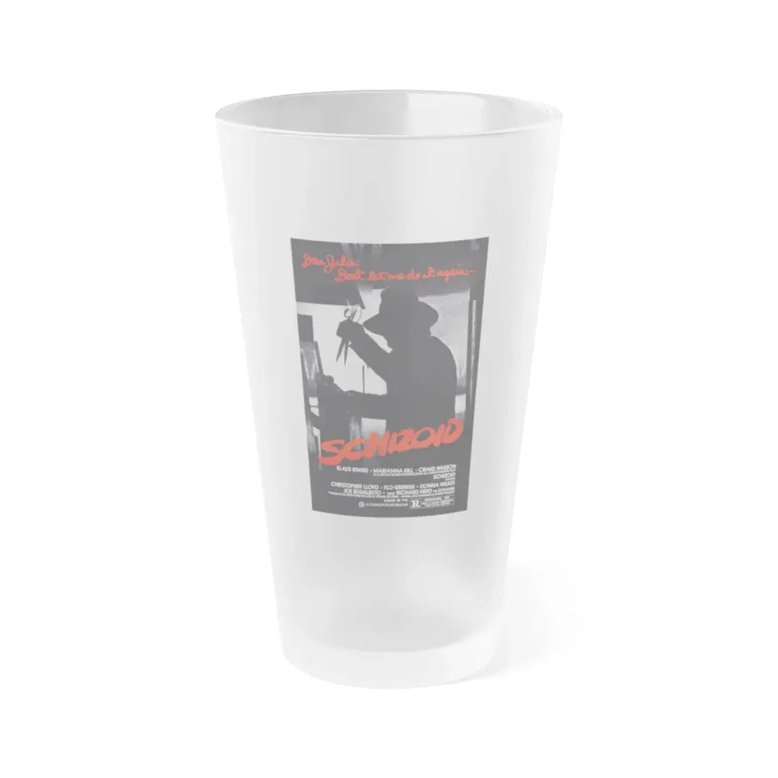 SCHIZOID 1980 Movie Poster - Frosted Pint Glass 16oz 16oz Frosted - Go Mug Yourself