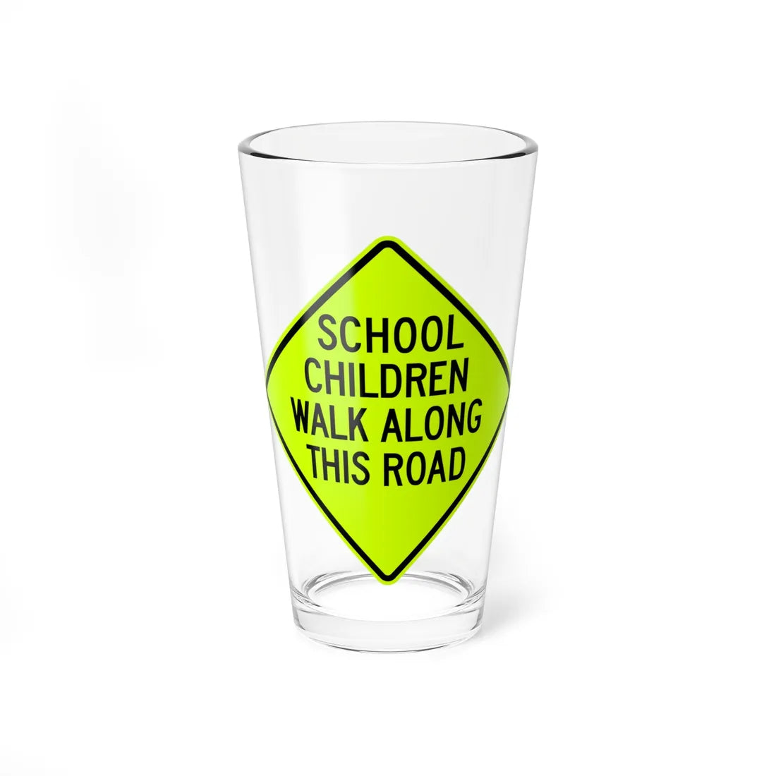 SCHOOL CHILDREN WALK ALONG THIS ROAD Delaware S3-1-DE (Delaware) (Road Sign) Pint Glss 16oz 16oz - Go Mug Yourself