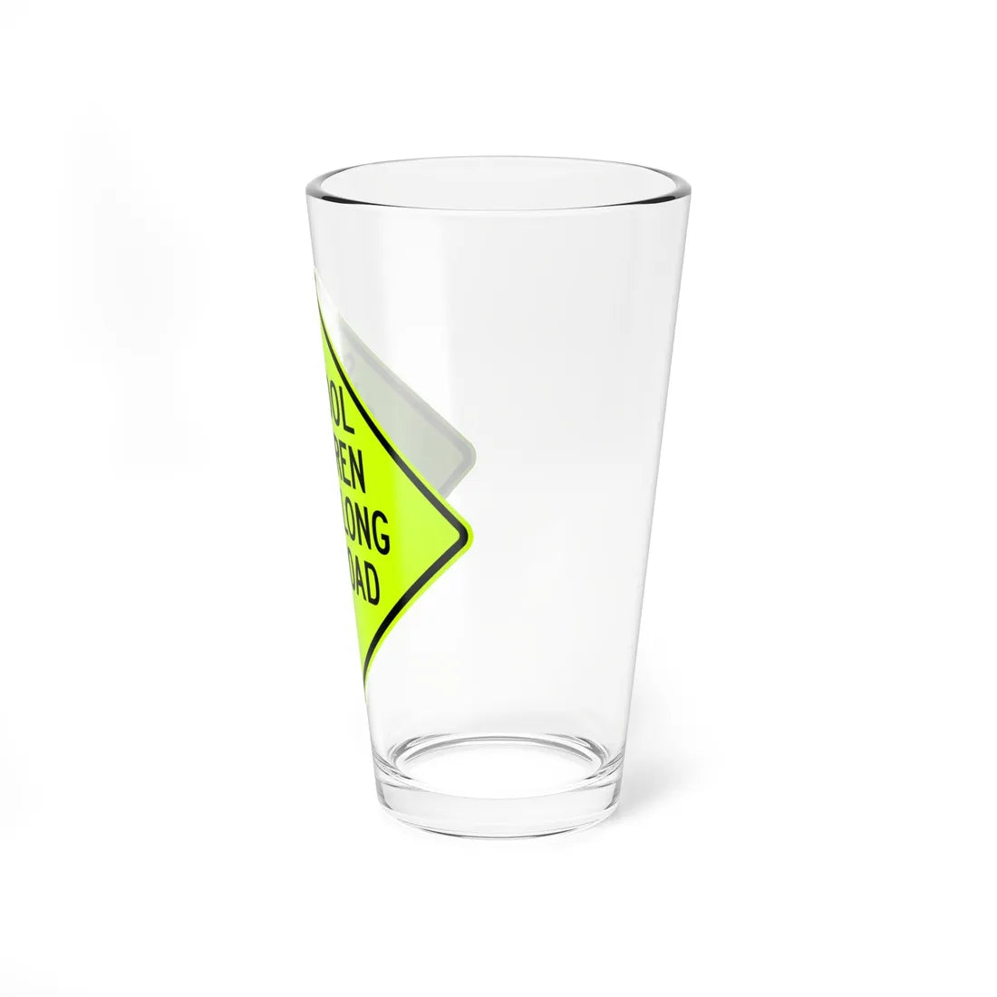SCHOOL CHILDREN WALK ALONG THIS ROAD Delaware S3-1-DE (Delaware) (Road Sign) Pint Glss 16oz - Go Mug Yourself