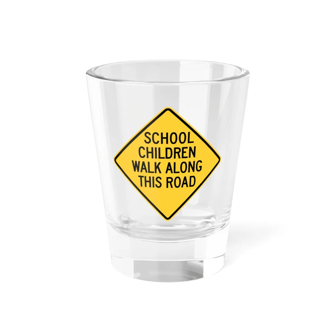 SCHOOL CHILDREN WALK ALONG THIS ROAD Delaware S3-1-DE old (Delaware) (Road Sign) Shot Glass 1.5oz 1.5oz - Go Mug Yourself