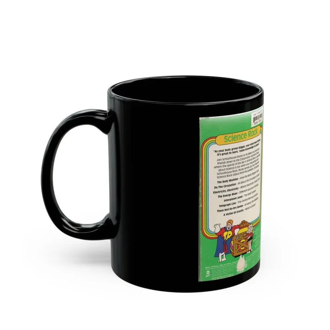 SCHOOL HOUSE ROCK SCIENCE ROCK (VHS COVER) - Black Coffee Mug - Go Mug Yourself
