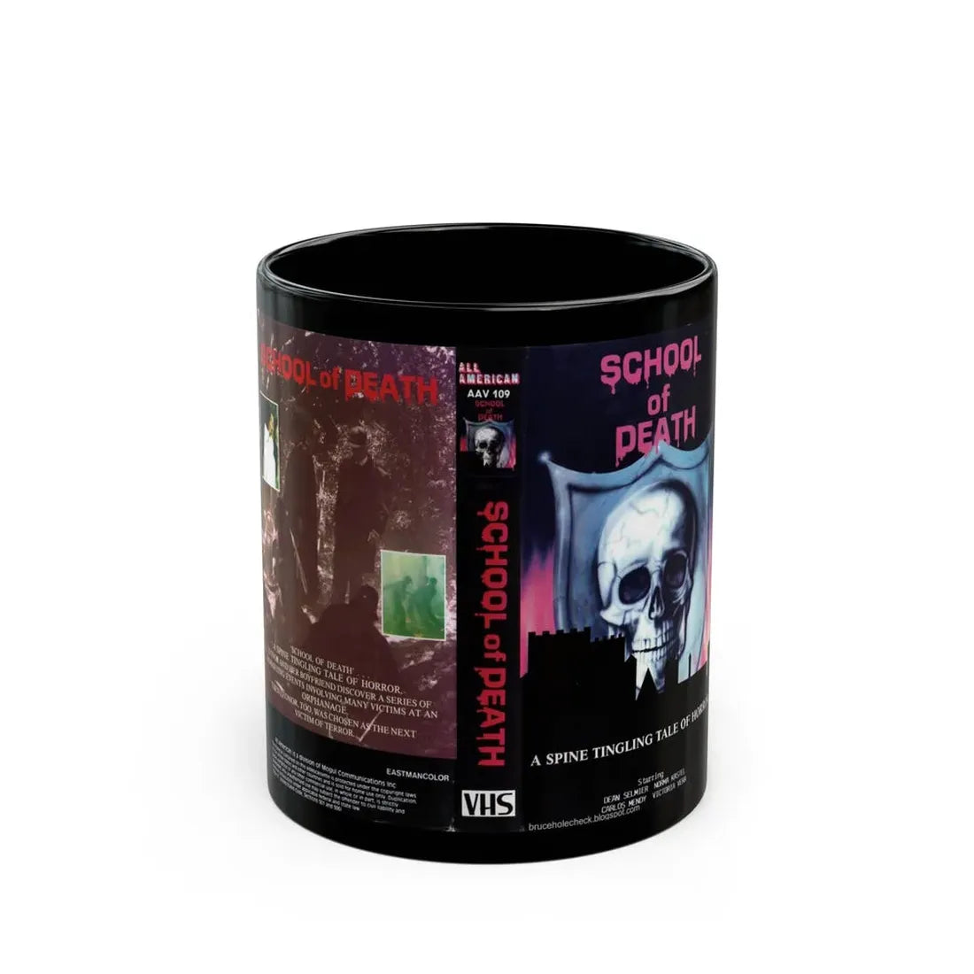 SCHOOL OF DEATH (VHS COVER) - Black Coffee Mug 11oz - Go Mug Yourself