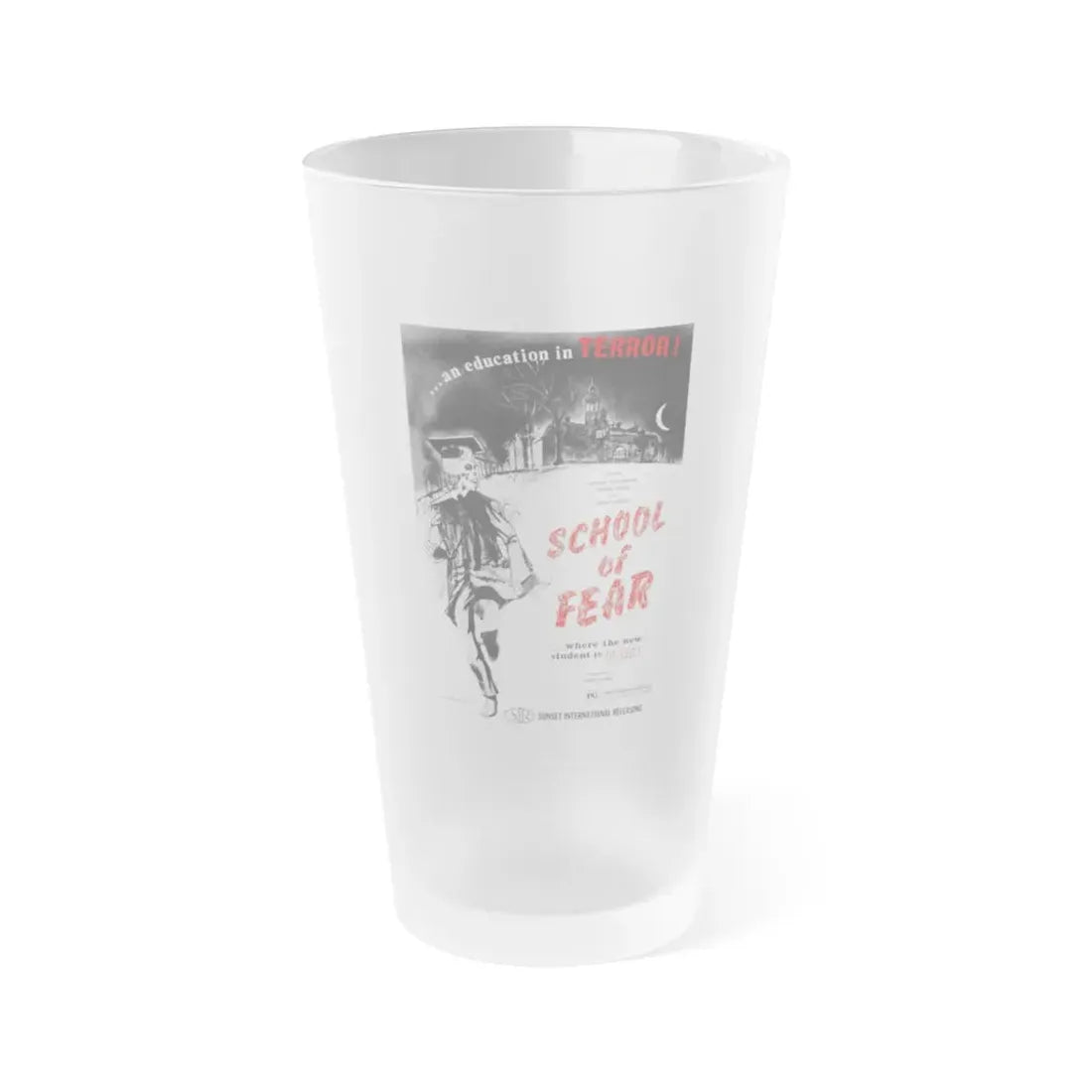SCHOOL OF FEAR 1969 Movie Poster - Frosted Pint Glass 16oz 16oz Frosted - Go Mug Yourself