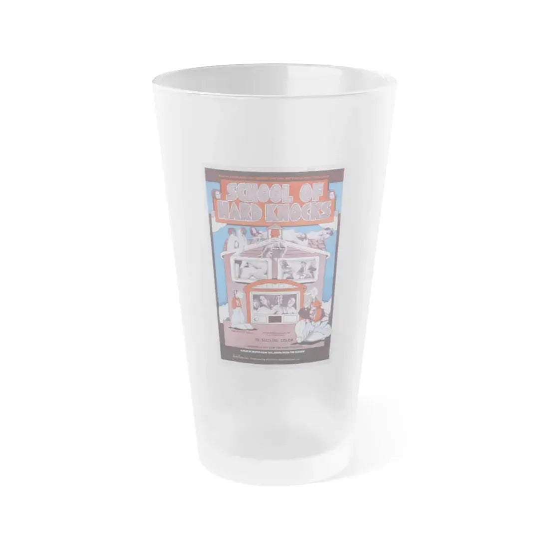 SCHOOL OF HARD KNOCKS 1970 Movie Poster - Frosted Pint Glass 16oz 16oz Frosted - Go Mug Yourself