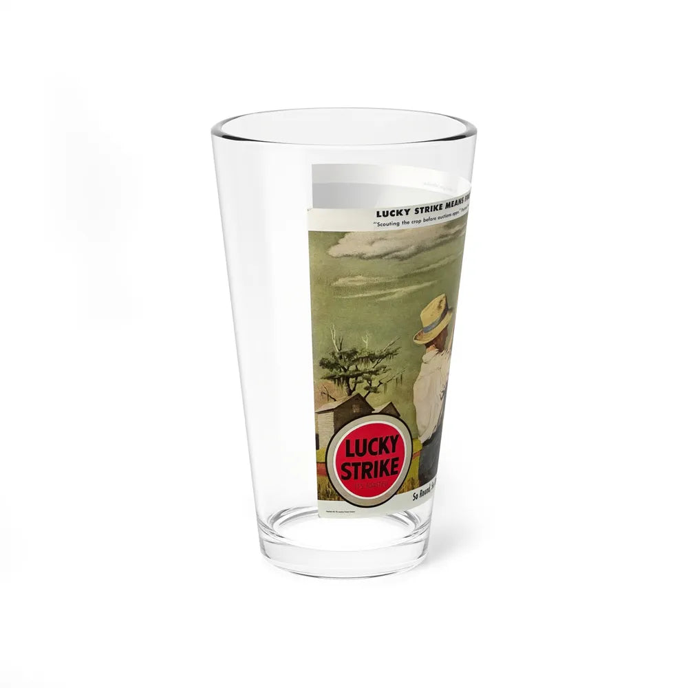 Scouting the Crop Before Auctions Open. Lucky Strike ad, The Saturday Evening Post, January 2, 1943 (Magazine Illustration) Pint Glass 16oz - Go Mug Yourself