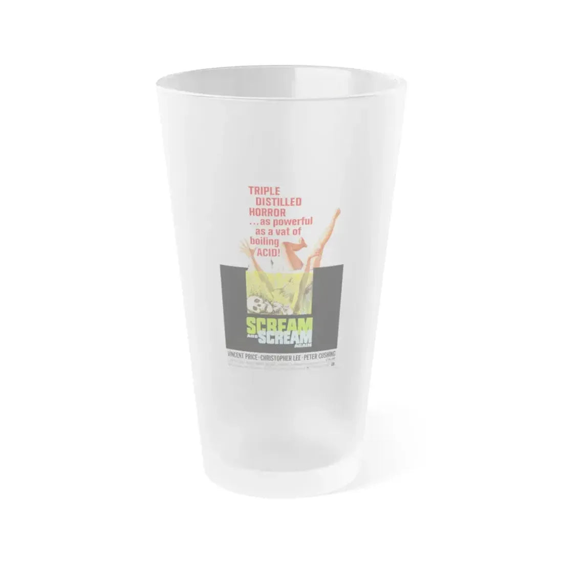 SCREAM AND SCREAM AGAIN 1970 Movie Poster - Frosted Pint Glass 16oz 16oz Frosted - Go Mug Yourself