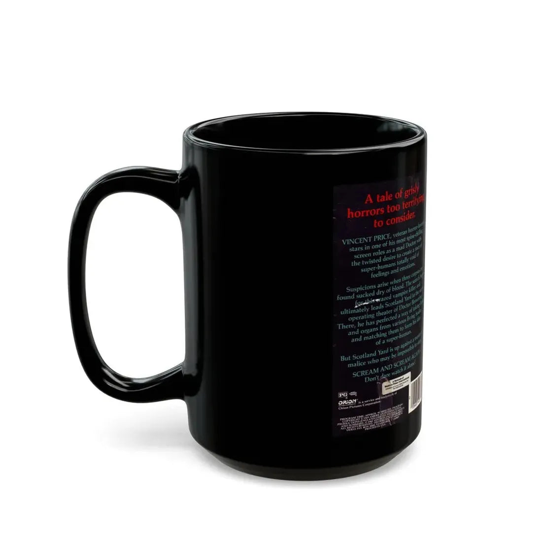 SCREAM AND SCREAM AGAIN (VHS COVER) - Black Coffee Mug - Go Mug Yourself
