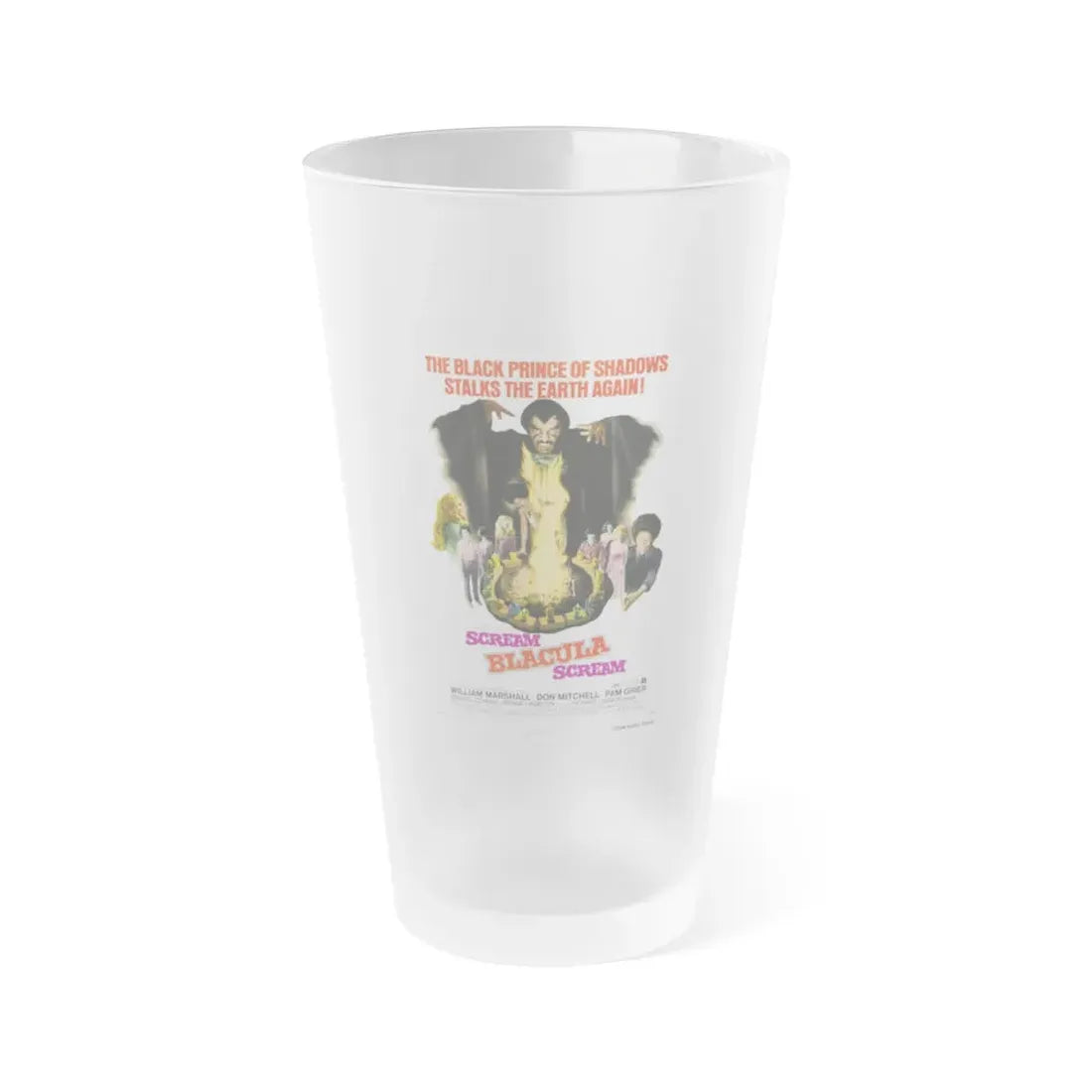 SCREAM BLACULA SCREAM 1973 Movie Poster - Frosted Pint Glass 16oz 16oz Frosted - Go Mug Yourself