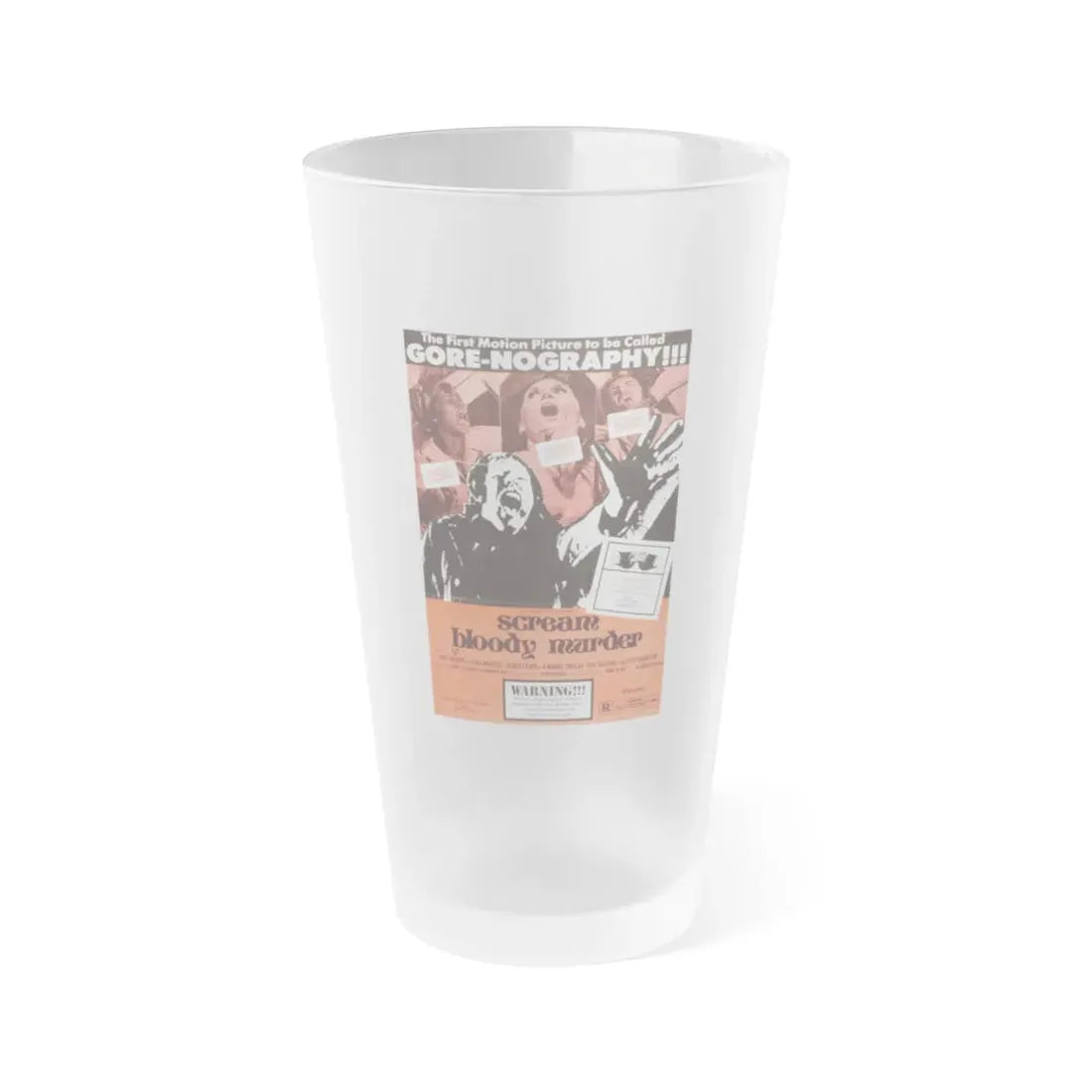 SCREAM BLOODY MURDER 1973 Movie Poster - Frosted Pint Glass 16oz 16oz Frosted - Go Mug Yourself