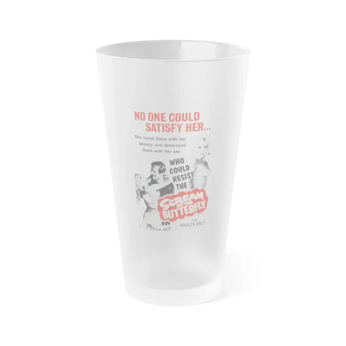 SCREAM OF THE BUTTERFLY 1965 Movie Poster - Frosted Pint Glass 16oz 16oz Frosted - Go Mug Yourself
