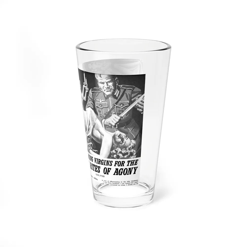 Screaming Virgins For The Nazi Rites Of Agony, World of Men, December 1963 (Magazine Illustration) Pint Glass 16oz - Go Mug Yourself