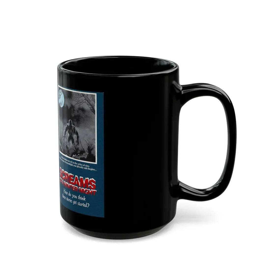 SCREAMS OF A WINTER NIGHT (VHS COVER) - Black Coffee Mug - Go Mug Yourself